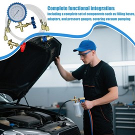 Car Air Conditioner Recharge Kit - Auto AC Recharge Kit,Manifold Hose Quick Coupler Set for Commercial Automotive Home Maintenance