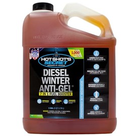 Hot Shot's Secret Diesel Winter Anti-Gel Fuel Treatment 1 Gallon – 7 in 1 Fuel Booster Winter Protection, Diesel Additive Prevents Gelling, Improves Cold Starts, Boosts Cetane (P403301G)
