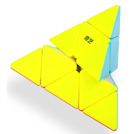 TANCH Pyramid Speed Cube Stickerless Triangle Magic Cube Puzzle Toy Colorful