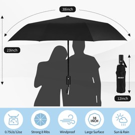Seniny Windproof Travel Umbrella, Automatic Umbrellas for Rain, Portable & Compact Umbrella for Backpack, Strong UV Umbrella for Protection, Folding Small Umbrella for Car, Sun Umbrella for Walking