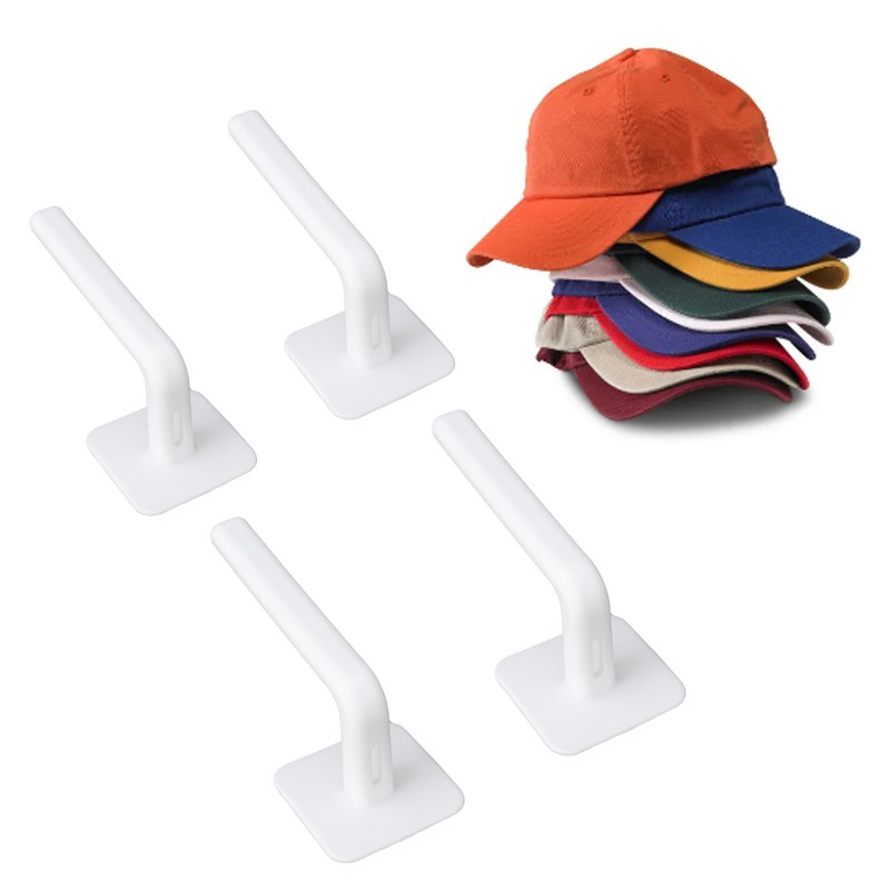 Baseball Hat Hanger Hook ABS Display Fixation Wall Mounted White
