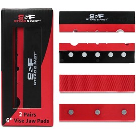 S&F STEAD & FAST 6" Soft Jaws for Bench Vise, 2-Pair Vise Jaw Pads, Strongly Magnetic Vice Pads for Clamping Woodworking Metal Plastic…