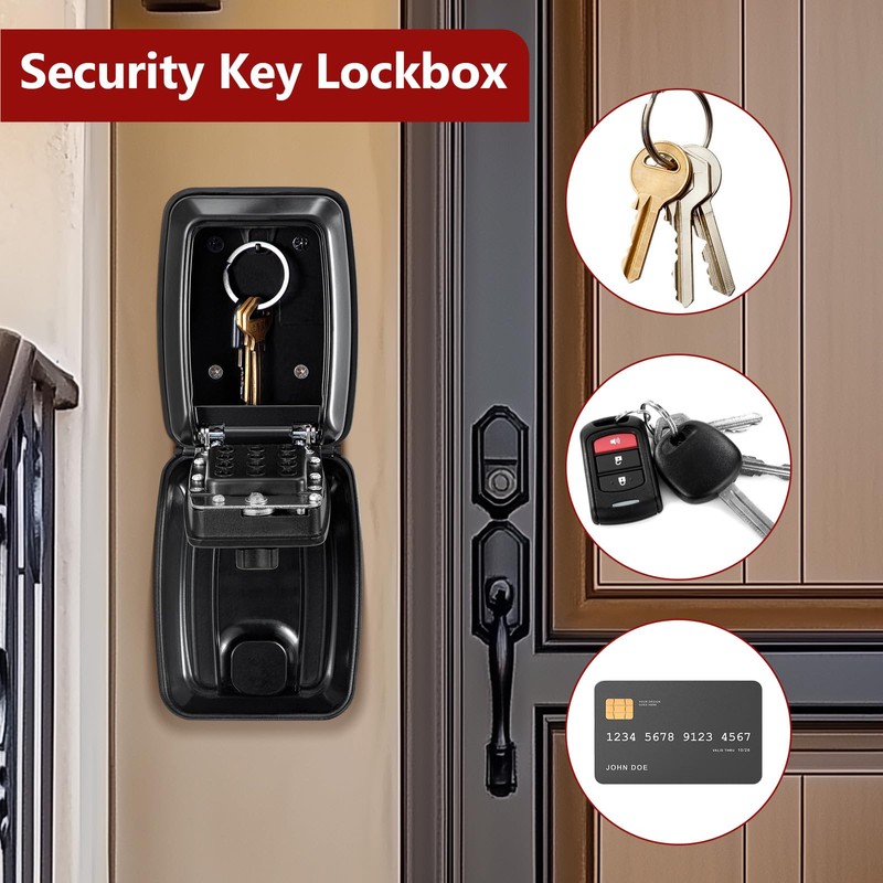 Holdfiturn Key Safe Wall Mounted Combination Lock Box Outdoor 12.2
