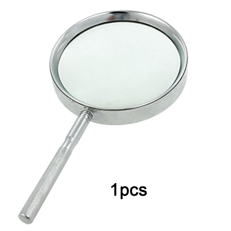 Sourcingmap Metal Frame Silver Tone Nonslip Grip 4X Magnifying Glass