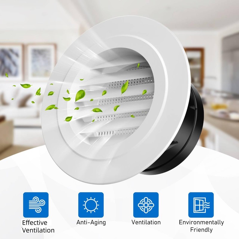 Soffit Vents 4 Inch, Hon&Guan Soffit Exhaust Vent Exterior Round