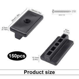 LNSYSNS Pack of 150 6 mm Plastic Patio Clips, Including Hidden Attachment T-Clip - Specially Designed for WPC/BPC Floors, with Cover Strips & Seal, Ideal for WPC Flooring Holders