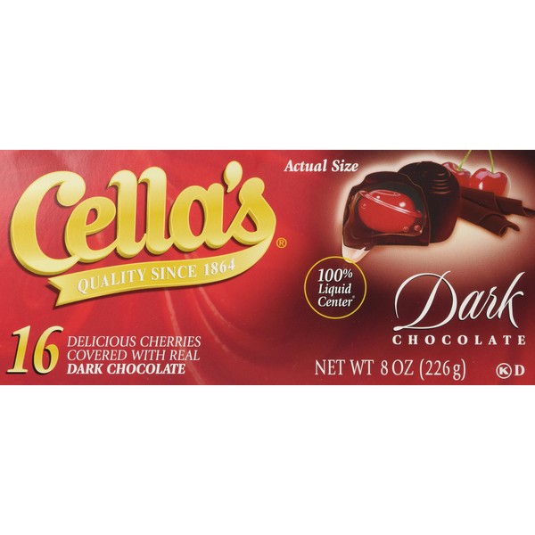Cella's Dark Chocolate Covered Cherries, 16 Count (Pack of 1)0.47 pounds