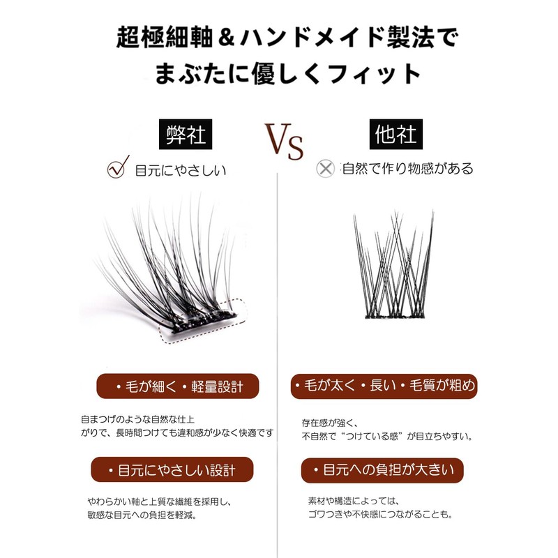 LUMERIS False Eyelashes, Glue Free, No Glue Required, 60 Bundles,