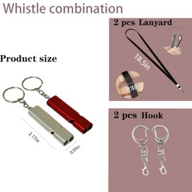 Emergency Whistle, 2Pack Safety and Rescue Whistle, with Lanyard Keychain, high pitched Dual Tube, Suitable for Outdoor Hiking, Camping, Rowing, Hunting, and Children's Rescue Signals