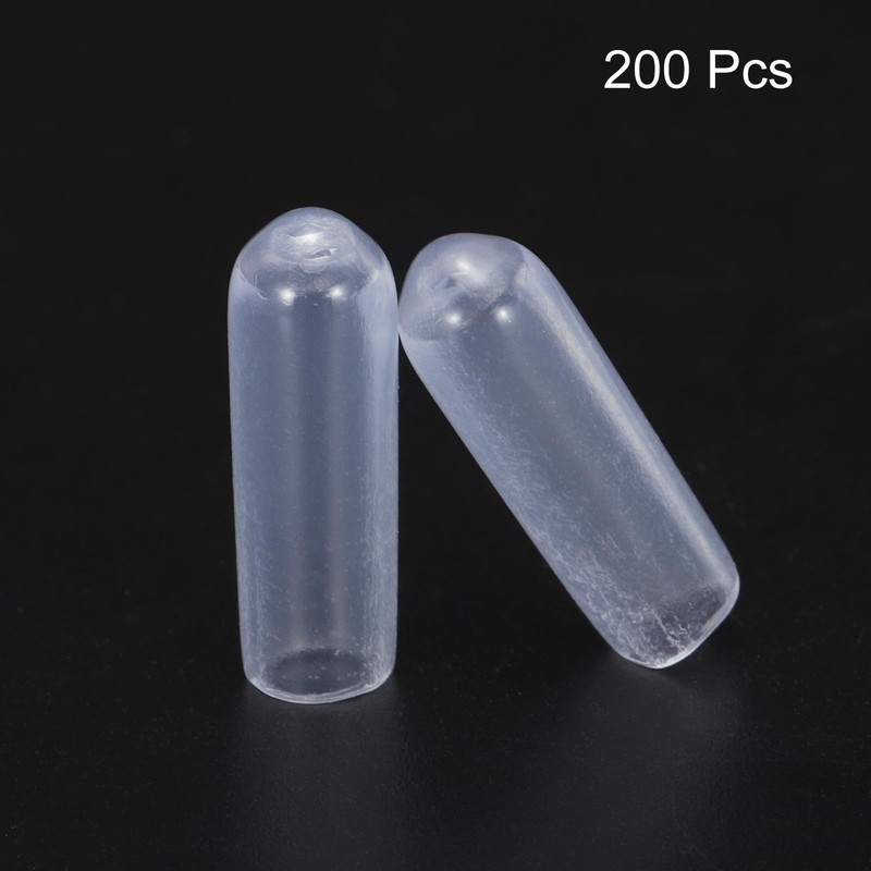 sourcing map 200pcs Rubber End Caps 4mm ID Vinyl PVC