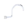 Diamond Nose Stud 14K White Gold Nose Ring Twist Screw