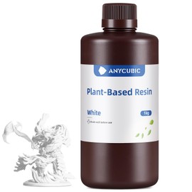 ANYCUBIC 3D Printer Resin with Low Odor and Safety, 405nm UV Plant-Based Rapid Resin with High Precision and Quick Curing for LCD 3D Printing (White, 1000g)