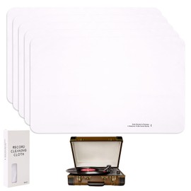 5Pcs Special Cleaning Cloth for Vinyl Records CDs, No Damage to The Disc, Can Be Wetted with Water, Lint Free Microfibre Cloth Absorbent Pad (White)