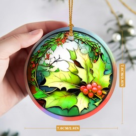 Touber Holly Ornament, 2024 Christmas Ornaments, Holly Christmas Ornament, Christmas Holly Decor, 2024 Christmas Tree Ornaments, Holiday Decorations, Christmas Keepsake, Plant Lover Gifts