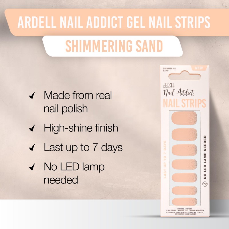 Ardell Nail Addict Nail Strips - Shimmering Sand Lasts Up