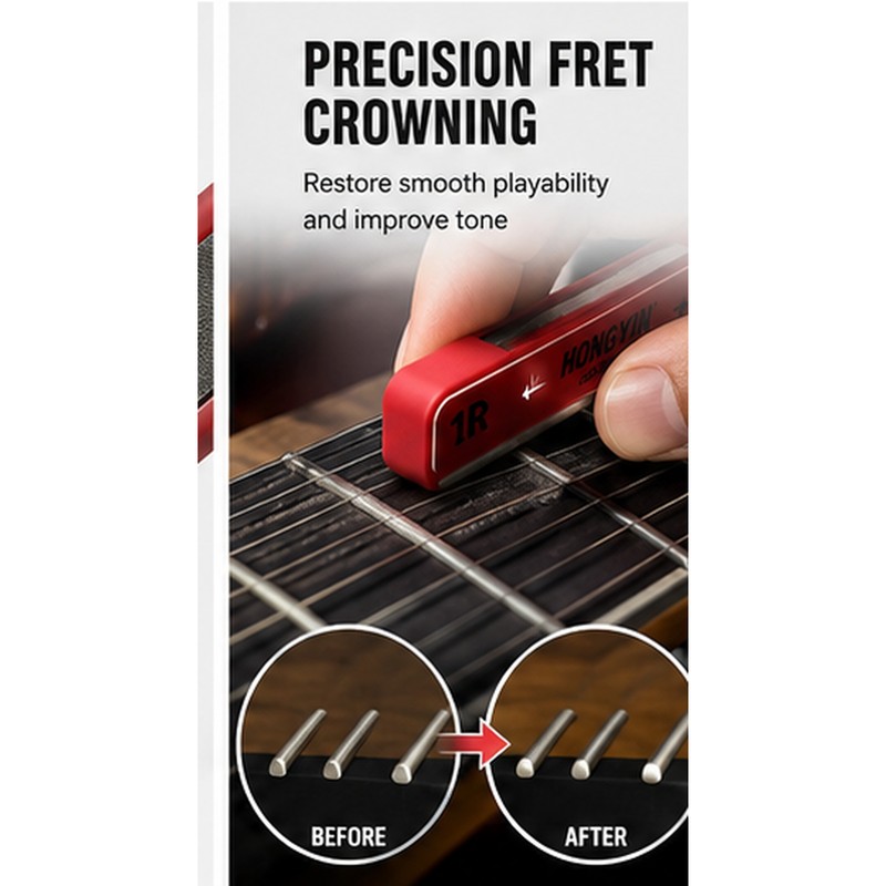 Double-Sided Guitar Fret Crowning File for Fret Repair – Coarse