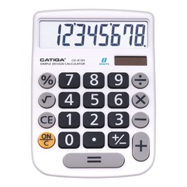 CATIGA CD-8185 Office and Home Style Calculator - 8-Digit LCD Display - Suitable for Desk and On The Move use. (White)