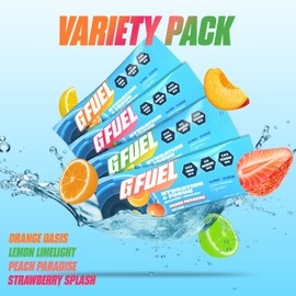 G Fuel Electrolytes Powder for Instant Hydration and Focus | Sugar Free Electrolytes Variety Pack of Lemon, Orange, Peach, Strawberry, Nootropic Drink Mixes to Sharpen Mental Focus, 12 Servings