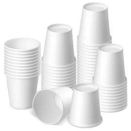 Huaiid 3 oz 50 Pack Disposable Cups, Small Paper Cups Mouthwash Cups, Espresso Disposable Cup for Bathroom, Snack, Espresso, Mouthwash (White)