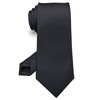 RBOCOTT Silk Black Tie Business Wedding Formal Necktie for Men