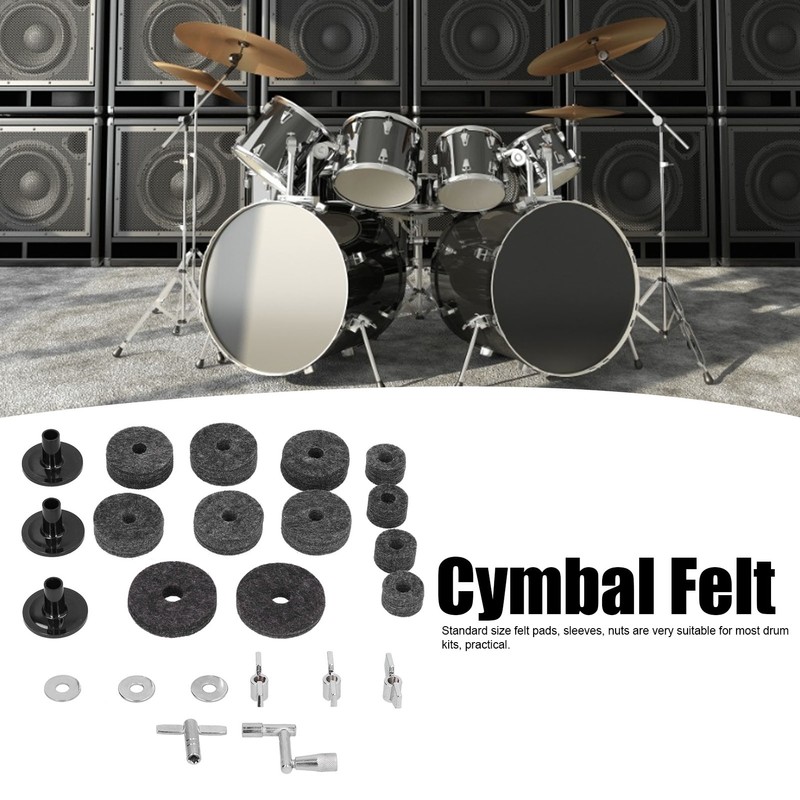 23Pcs Cymbal Felts Sets Stent Tube Clutch Wing Nuts Washer