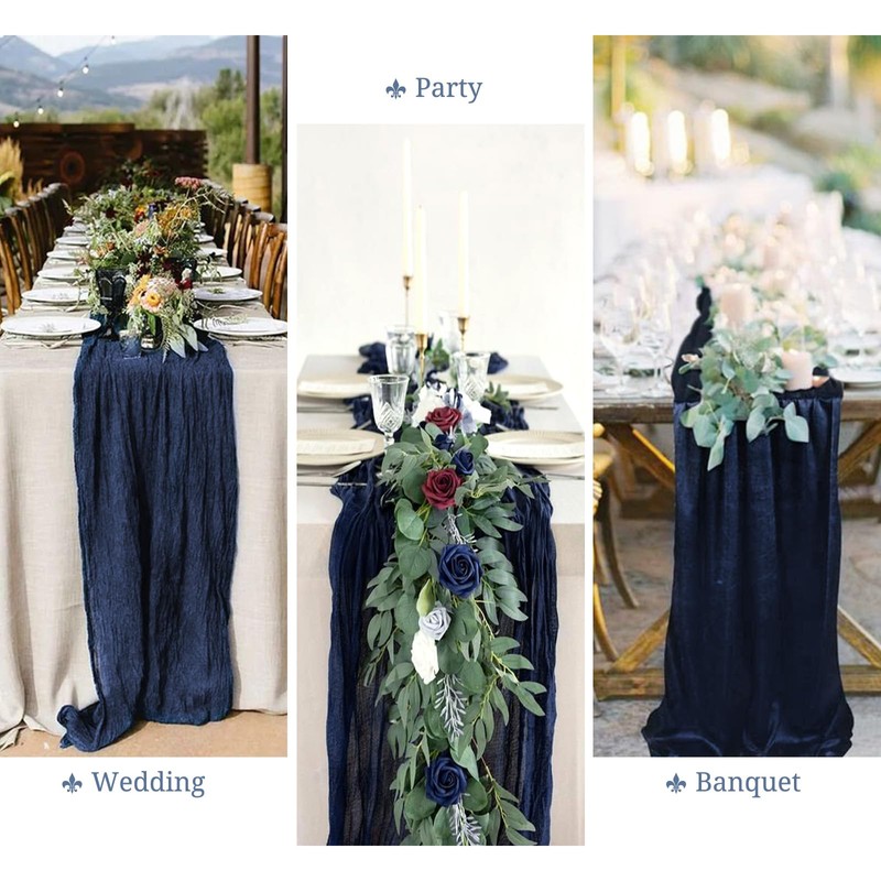 6 Pack Cheesecloth Table Runner, 10Ft Boho Gauze Table Runner