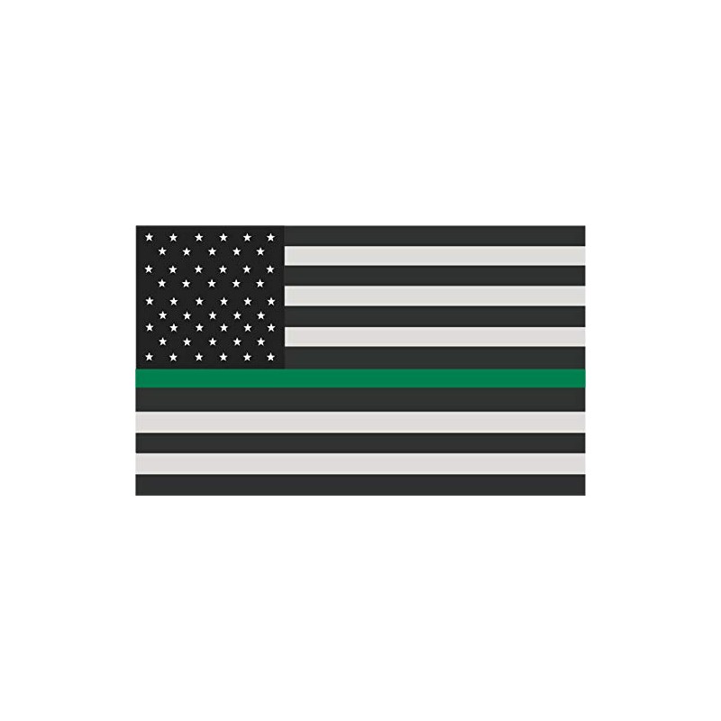 Thin Green Line Subdued American Flag Military Federal Agent Sticker