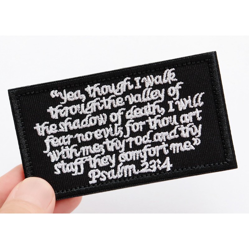 Psalm Patch 23:4 Velcro Attachment Military Airsoft Embroidery Patch
