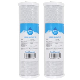 2-Pack Replacement for American Plumber WTOS-100 Activated Carbon Block Filter - Universal 10 inch Filter Compatible with American Plumber Undersink Drinking Water Filter System - Denali Pure Brand