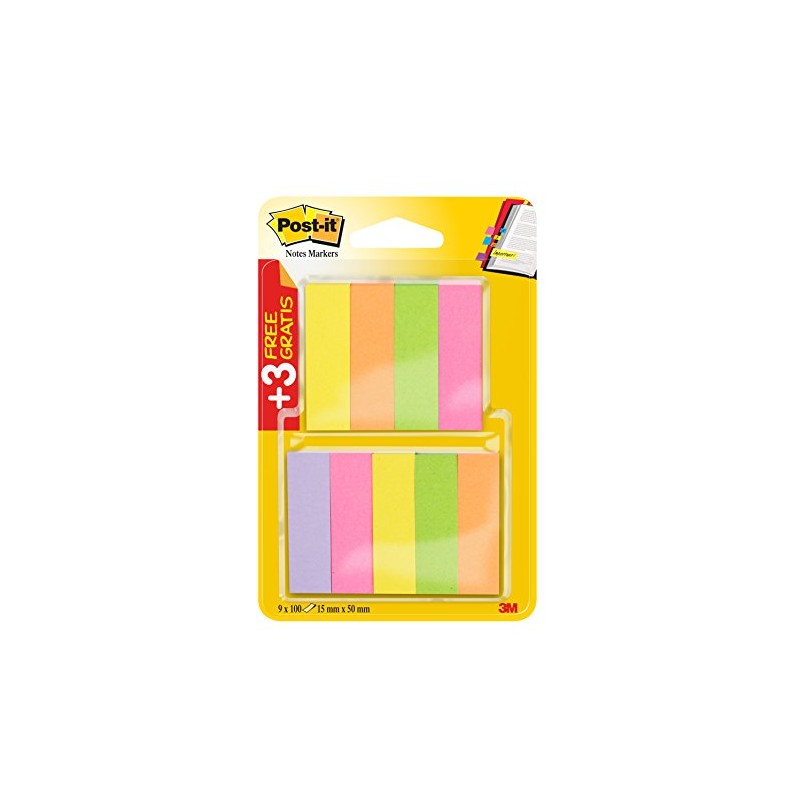 Post-it 670-6+3 Page Marker Narrow Blocks 6 x 100 Sheets