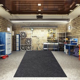 EMOBACO 17 * 7.5 Ft Heavy Duty Oil Spill Mat, Multi-Purpose Garage Floor Mat, Absorbent Oil Pad, Premium Maintenance Mats, Protective Flooring for Under Cars