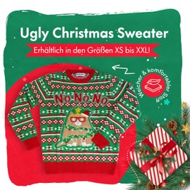 Bäng Läng Christmas Jumper for Men and Women, Ugly Christmas Sweater Made of Recycled Polyester, Unisex, Designed in Bavaria