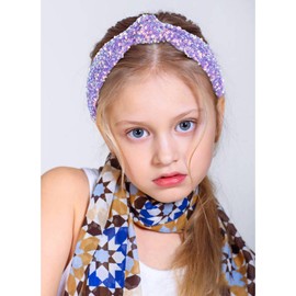 Uintoon Purple Headband Sequin Girls Hair Accessories Knotted Headbands for Women Cute Lavender Hairband Princess Headband Glitter Girls Hair Accessories