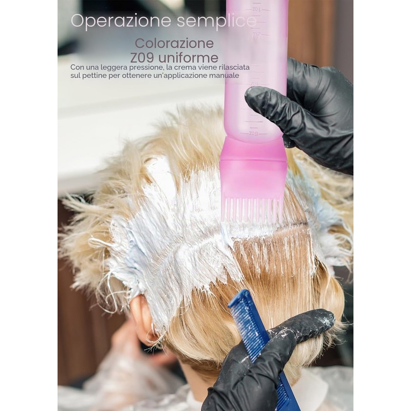 Forevat 2 spazzole per tintura capelli, flacone applicatore olio per