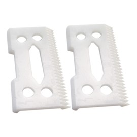 JRSHOME Pack of 2 Ceramic Replacement Clipper Blade set for Taper 2000 and WAHL 5-Star (White CeramicX2)