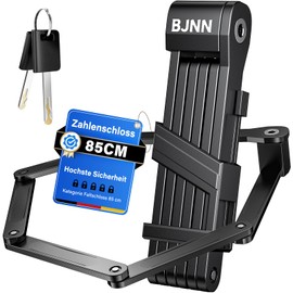 85 cm Folding Bicycle Lock - Bicycle Lock Folding Lock I Bicycle Lock with Key Including Holder I Bicycle Lock High Security I Ideal as an E Bike Lock (Black)