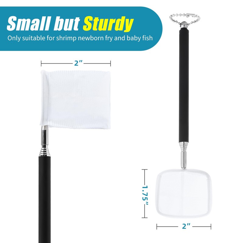 AQUANEAT Small Fish Tank Shrimp Net, Aquarium Debris Cleaning Tools,