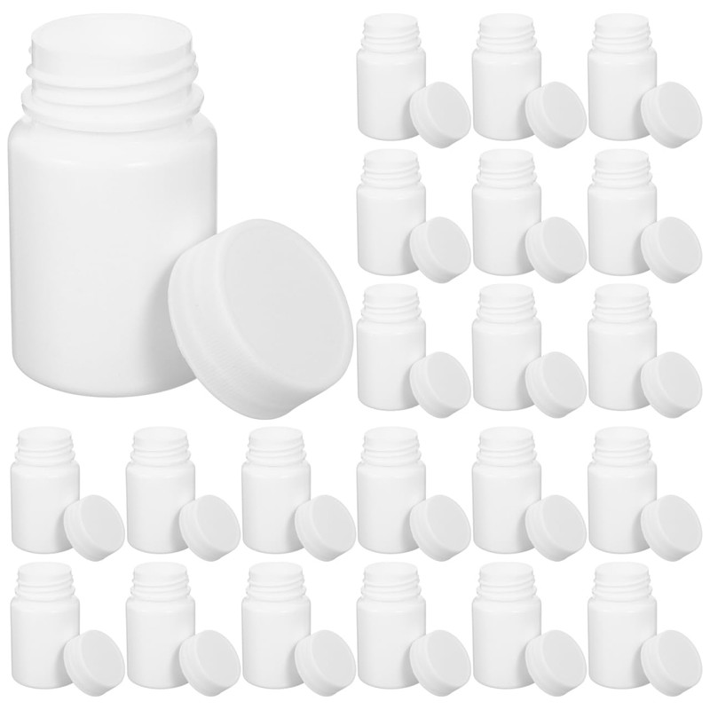 Healvian Pastillero 50 Frascos De Pastillas De Plástico Vacíos Con