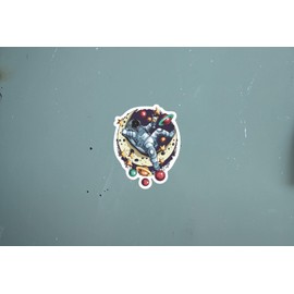 Astronaut Moon 5 Inch Waterproof Decal Sticker Wall Window Tie-dye UFO Alien Space Stoner Stones Psychedelic Mushroom Hippie Drink Green Rainbow Galaxy Rock Gypsy Zombie CS1403-2PK