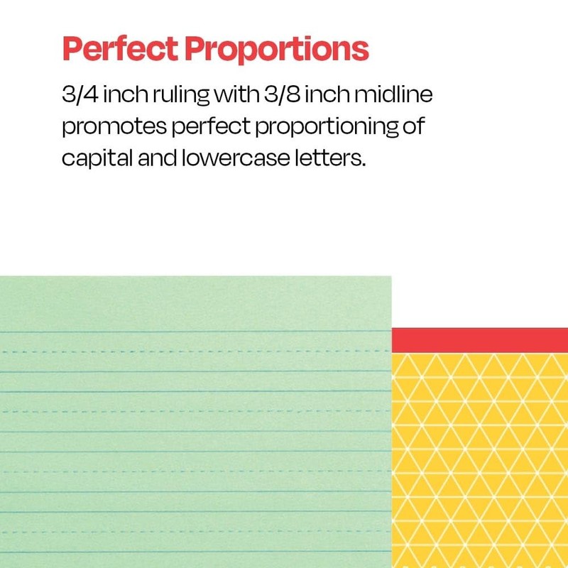 School Smart Green Newsprint Practice Paper, 3/4 Inch Rule, 12