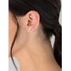Glanzstücke München Women's Stud Earrings 925 Sterling Silver Rhodium-Plated Opal