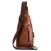 Leather Sling Bag Crossbody Backpack for Men Women Outdoor Travel