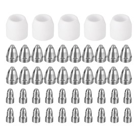 sourcing map 45pcs P80 Plasma Cutter Nozzle Electrodes and Shroud Cup Consumables Kit, 1.3mm Nozzle Tip