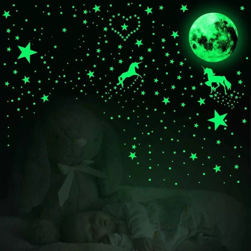 Show Me Pegatinas Fluorescente Para Decoración Luna Y Estrellas M254