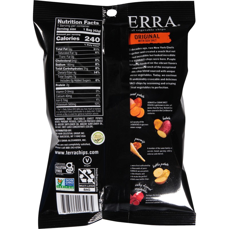 Terra Original Sea Salt Real Vegetable Chips 1.5 oz (Pack