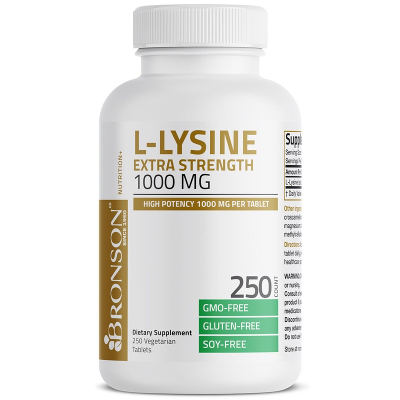 Bronson L-Lysine Extra Strength 1000 MG per Tablet High Potency,