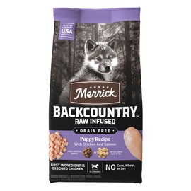 Merrick Backcountry Grain Free Dry Puppy Dog Food, Kibble with Freeze Dried Raw Pieces, Chicken Recipe - 10.0 Lb. Bag