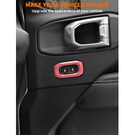 Savadicar Pink Interior Accessories - Door Lock Button Bezel Trim Set for 2018-Present Jeep Wrangler JL JLU 4XE & Gladiator JT - Solid Color Interior Decor Upgrade Option, 2-Piece