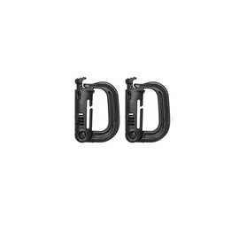 AIMALL 2pcs Tactical Carabiner Hook D-Ring Clip for Military Backpack EDC Outdoor Buckle - Durable Reinforced Plastic, Quick Release, Fits Molle Systems
