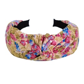 QTMY Flower Boho Headbands for Women Girls,Fashion Hair Band Wide Head Bands Hair Accessories Headwear,1251 (Pink)